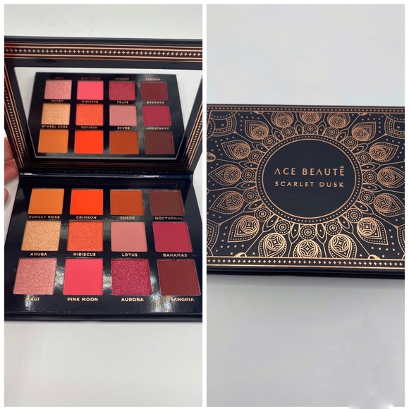 Ace Beaute Eyeshadow Scarlet Dusk 12-Color Eyeshadow Palette New - Picture 1 of 5